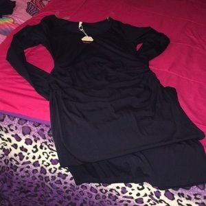 Maxi dress maternity long navy blue